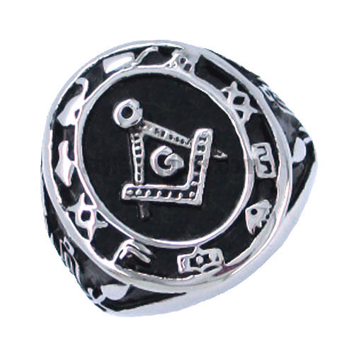 Stainless steel jewelry ring Master Mason masonic ring SWR0015 - Click Image to Close